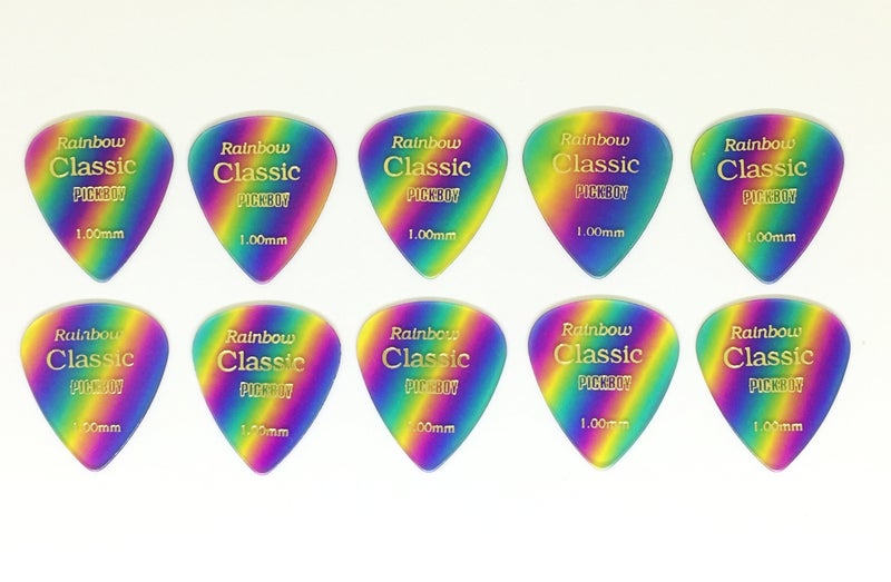 Pickboy Vintage Pick, Rainbow, Cellulose, 1.00mm, 10 picks - Image 4